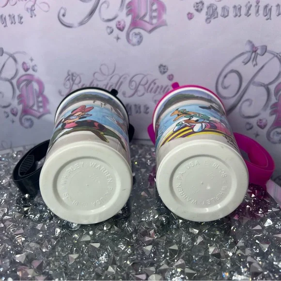 Disney parks cups 2 tumblrs mugs drinkware resort bar drinks pink black Mickey - Picture 5 of 5